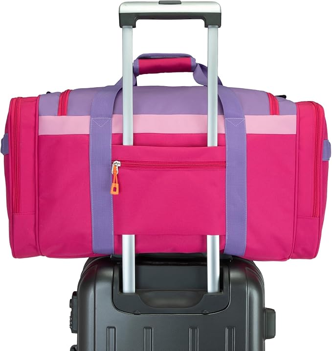 Large Kids Duffle Bag for Travel, Overnight, or Weekender, 22" inch (Rose Purple)