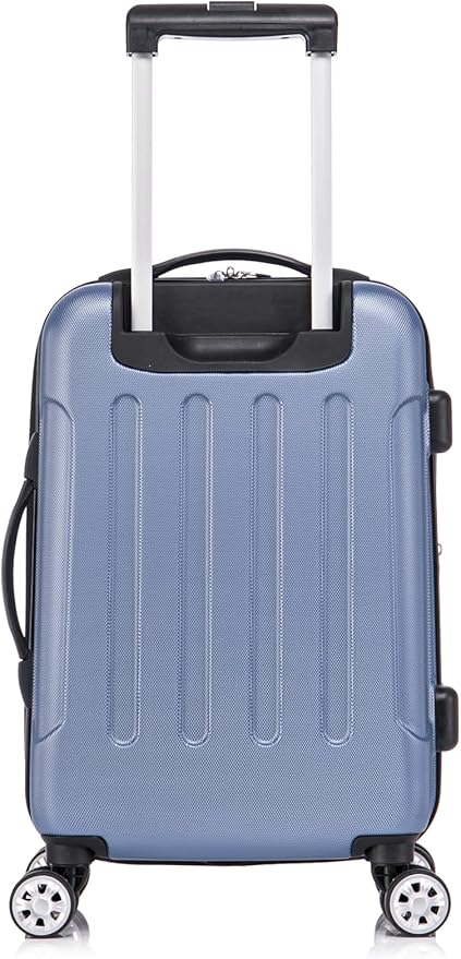 Rockland London Hardside 2 Piece Spinner Wheel Luggage Set, Carry-On 20" and Tote 14", Blue