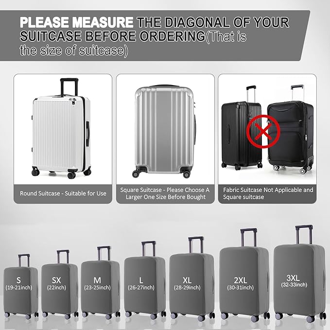 Travel Luggage Cover - Scratch-Resistant Fit 19-31 Inch Suitcase Protector (Slate Gray, L(26-27 inch))