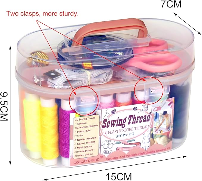 40 Spools of Sewing Thread,Gift Box Portable Basic Sewing Repair Kits (Orange)