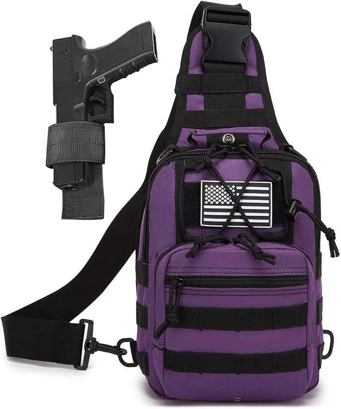 Small Tactical Sling Bag for Men with Holster Military EDC Shoulder Bag CCW Crossbody Bag 7 Liters