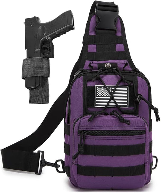 Small Tactical Sling Bag for Men with Holster Military EDC Shoulder Bag CCW Crossbody Bag 7 Liters