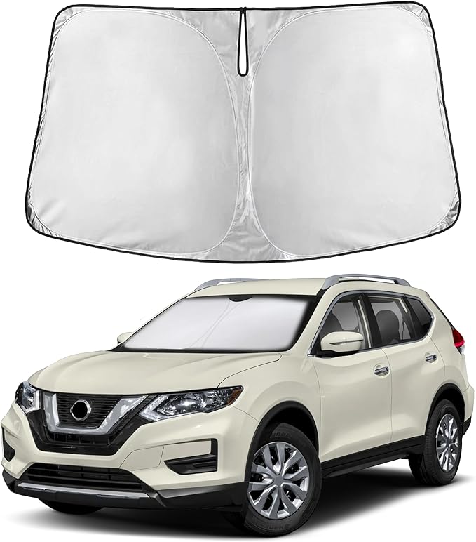 Autovir Windshield Sun Shade Fit for 2014-2018 2019 2020 Nissan Rogue Sunshade, Front Car Window Shades Sun Visor, Blocks UV Rays & Heat, Car Accessories