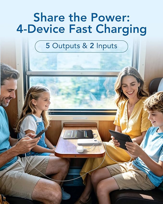 VEEKTOMX Portable Charger with Built in Cables 10000mAh, Power Bank for iPhone with AC Wall Plug, Fast Charging USB C Slim Battery Pack with LED Display Compatible with iPhone 17/16/15, Samsung