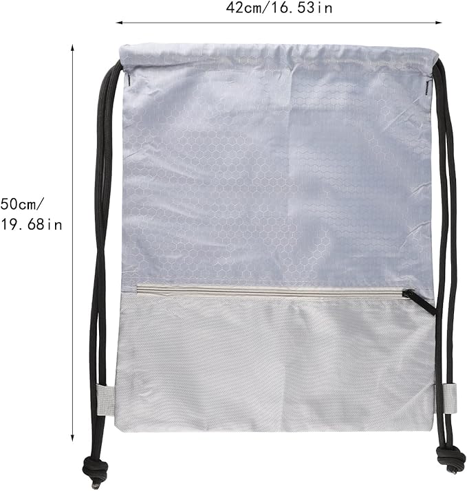 Drawstring Backpack Bag, Waterproof Draw String Back Sack with Zip Pocket, Gym Drawstring Bags Swim Bag for Men Women