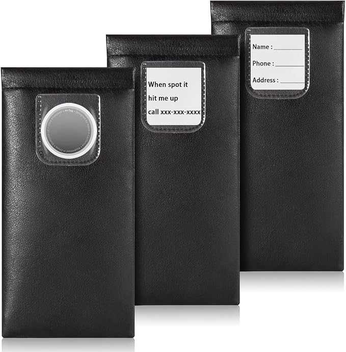 TRIUMPH VISION Squeeze Leather Sunglasses Pouch - 3 Pack Glasses Case Soft Eyeglass Sleeve Pouch Holder