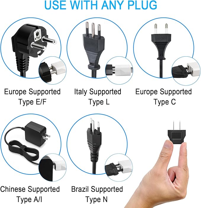 European to US Plug Adapter- 6 Pack American Travel Plug Adapter, 220V to 110V Adapter Plug, Travel Adapter European to American, Canada, Mexico, Type A, Black