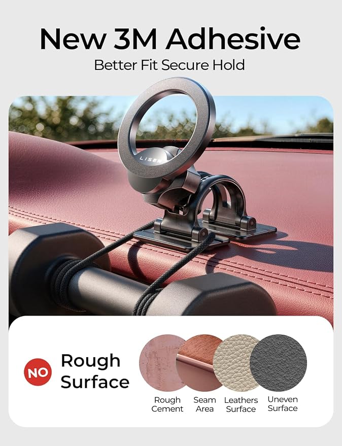 LISEN for MagSafe Car Mount,Car Accessories for Women Men [2025 Ultra] Magnetic Phone Holder for Car 360 Dashboard Vent Phone Mount for Car Organization iPhone 16 15 14 13 12 Pro Plus Mini, Black