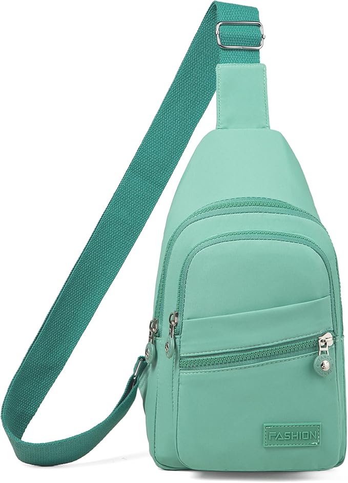 Banelu Small Sling Backpack Crossbody Bags for Women Men, Small Sling Bag Cross Body Bag Fanny Packs Crossbody Purses - Green