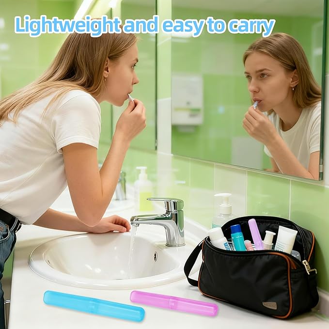21 Pcs Travel Toothbrush Holder Plastic Toothbrush Case Breathable Portable Toothbrush Container Storage Dust-Proof Toothbrush Holders for Travel Home Camping School Business (7 Colors)