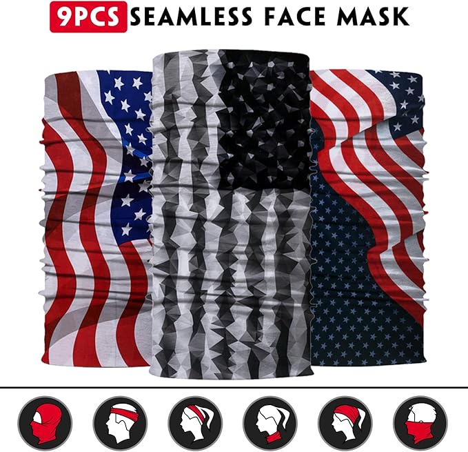 Neck Gaiter for Men Women Headwear Bandana Head Wrap Face Scarf Mask Cover Warmer Balaclava-Seamless & Versatile