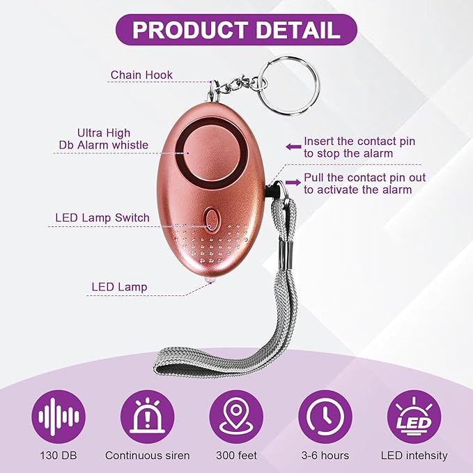 20 Pack Personal Alarms for Women, Keychain Sound Safety Alarm, Portable Personal Alarms Bulk for Travel & Home