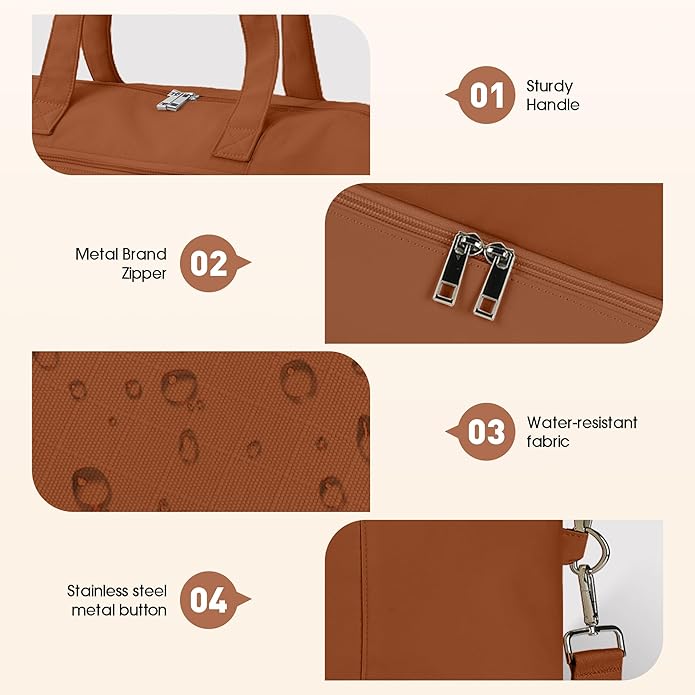 Women's Weekender bag Travel Duffel Bag with Shoe Compartment 21-inch Airline-Approved Carry-On, 2-Piece Overnight Bag Set Personal Item Luggage