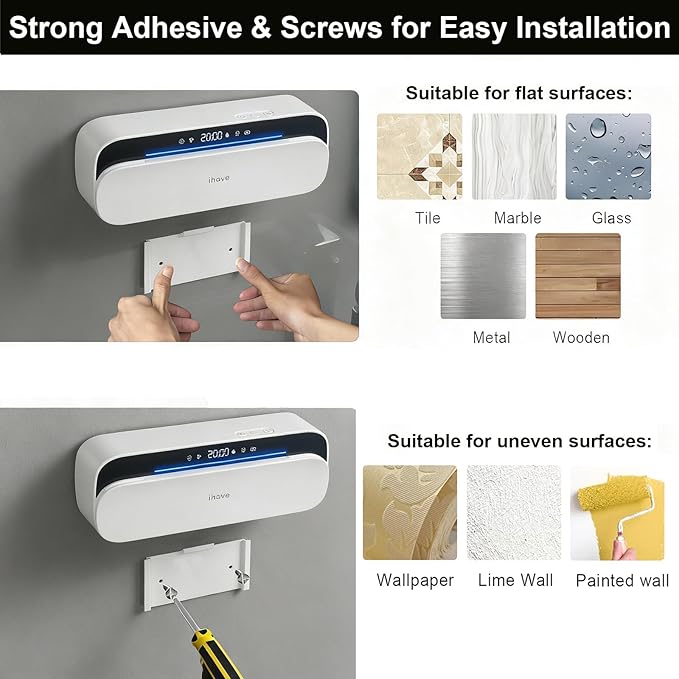 iHave Toothbrush Sanitizer Holder with 360° Disinfection, Mold & Odor Removal | Auto-Cycle UVC, 100M Ions & Fan Drying | Wall Mounted 5-Slot Toothbrush Holders for Bathrooms,Toothbrushes & Razor
