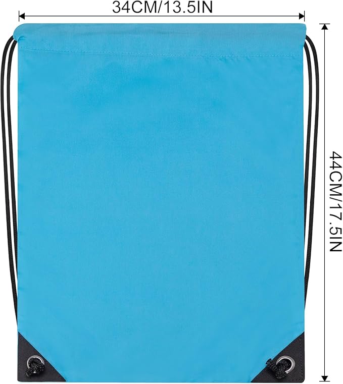 2PCS Drawstring Bags Bulk, String Backpack for Men Women, Cinch Bag Draw String Back Bag for Gym, Sports, Travel, Swimming, Beach, Light blue