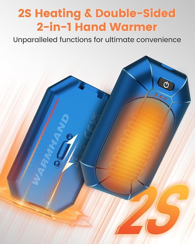 AI Hand Warmers Rechargeable 2 Pack, Electric Handwarmers Reusable, AI Smart Safe Heat Long Lasting Portable Pocket Heater, Warm Gifts for Men Women Outdoor Indoor Hiking Studying Hunting Golf Camping