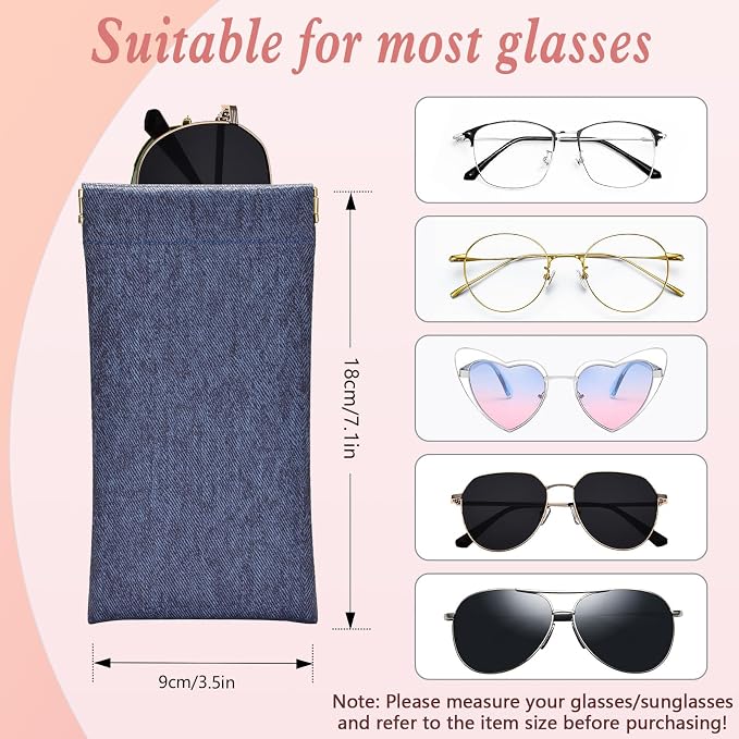 eyeglasses bag Soft Glasses bag, Portable Squeeze Top Sunglasses Case Travel for Women Girls