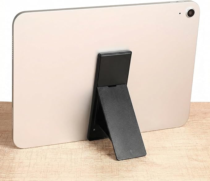 Ptwola Universal Tablet Holder Black Tablet Stand Foldable Multi Angle Tablets Grip Stand Adhesive Tablets Kickstand Attachment Desk Accessories for More Reader PC Laptop