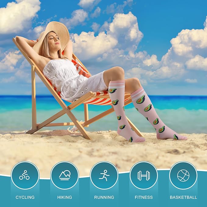 cerpite Compression Socks for Women & Men Circulation 8 Pairs Compression Socks 20-30 mmhg Best for Running,Nurse,Travel