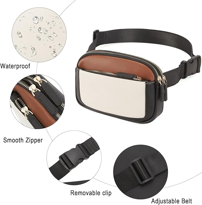 CLUCI Fanny Packs for Women Cross body, Belt Bag for Women, Mini Everywhere Crossbody Waist Bag Adjustable Strap, Vegan Leather Women's Fanny Pack