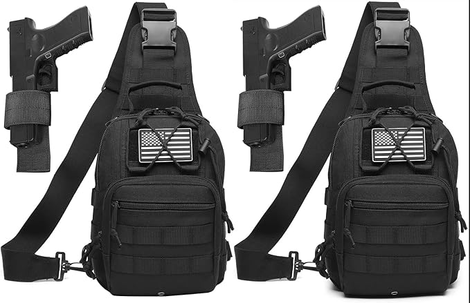 Small Tactical Sling Bag for Men with Holster Military EDC Shoulder Bag CCW Crossbody Bag 7 Liters