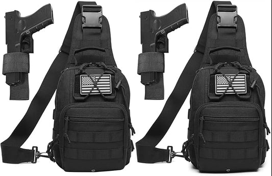 Small Tactical Sling Bag for Men with Holster Military EDC Shoulder Bag CCW Crossbody Bag 7 Liters