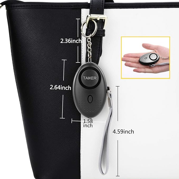 Personal Alarm for Women, 5 Pack 140DB Emergency Self-Defense Security Alarm Keychain with LED Light for Women Kids and Elders-Black, Silver, Purple, Gold, Blue