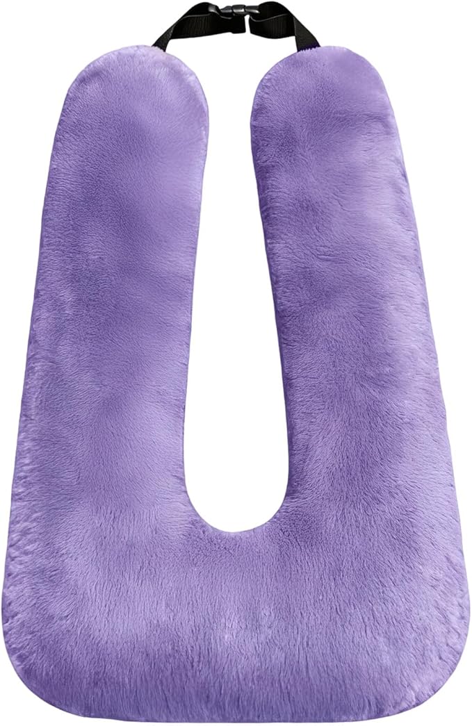 Car Pillow for Kids, Travel Pillow for Car, Car Sleeping Pillow for Kids and Adults with Adjustable Strap, Car Travel Essentials, Road Trip Pillow for Head and Neck Support, Purple