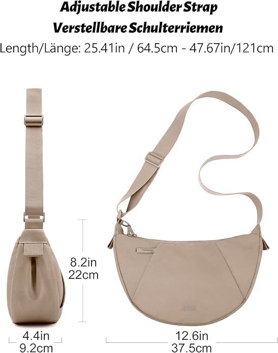 Crossbody Bag Lightweight Water Resistant Shoulder Bag Anti-Theft Handbag for Travel Daily Work Shopping