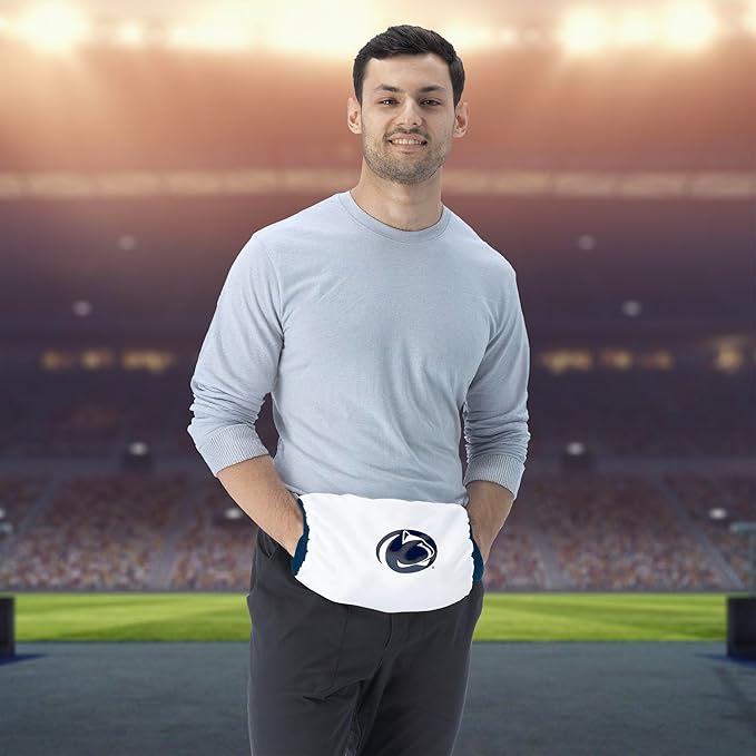 Northwest NCAA Penn State Nittany Lions Hand Warmer with Adjustable Waist Strap, Officially Licensed Cold Weather Hand Muff for College Sports, Outdoor Sports, Insulated Pocket, Polyester, 7 x 15 in