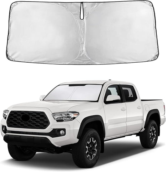 Autovir Windshield Sun Shade Fit for 2016-2024 2025 2026 Toyota Tacoma Sunshade, Front Car Window Shades Sun Visor, Blocks UV Rays & Heat, Car Accessories