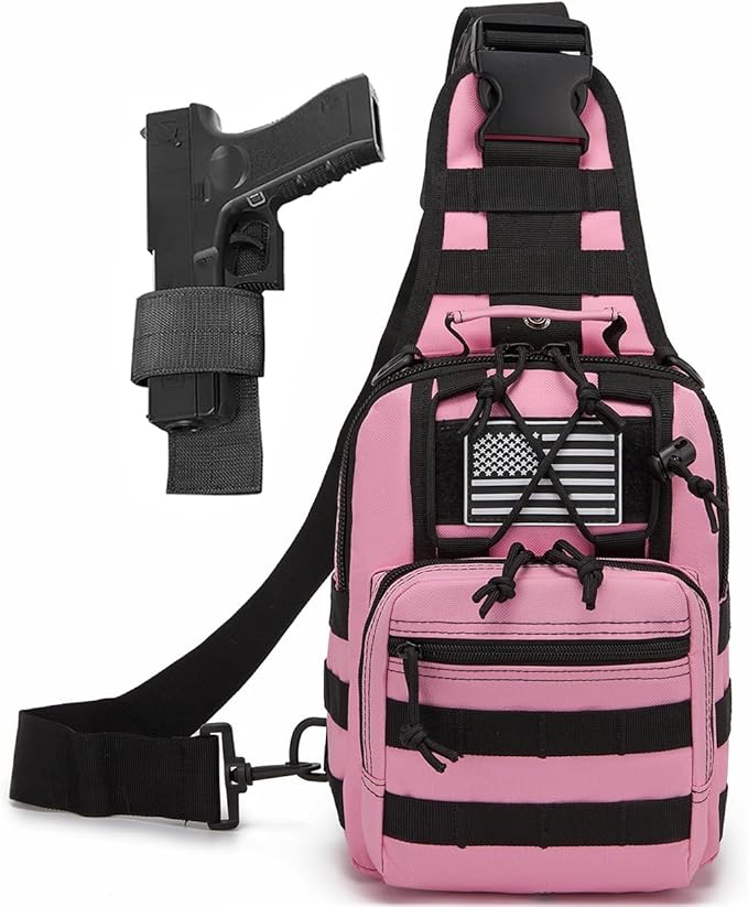 Small Tactical Sling Bag for Men with Holster Military EDC Shoulder Bag CCW Crossbody Bag 7 Liters