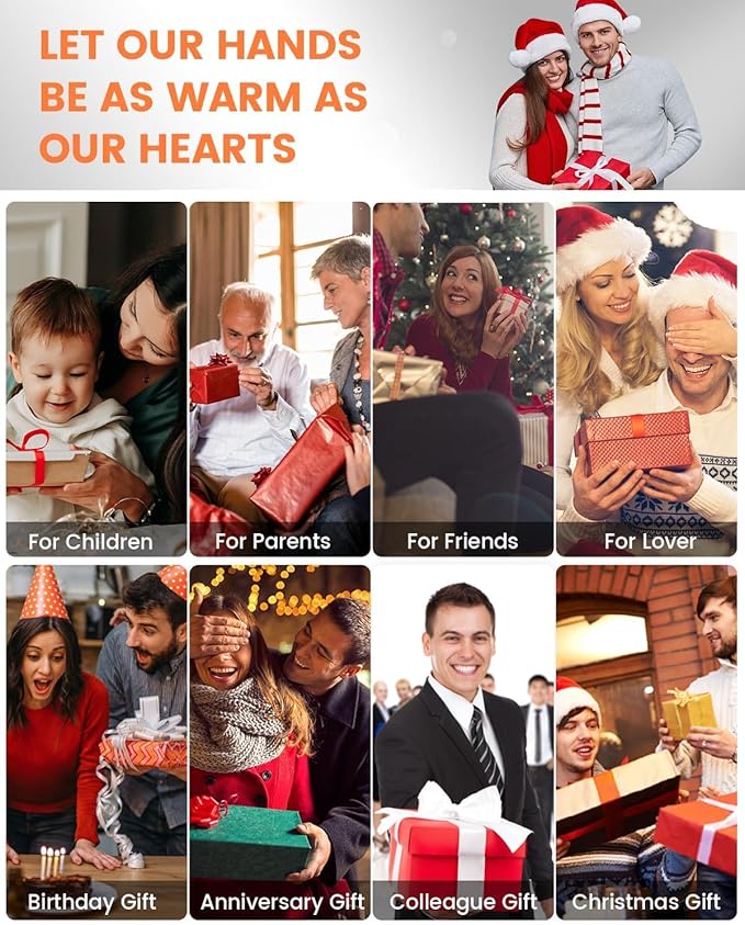 AI Hand Warmers Rechargeable 2 Pack, Electric Handwarmers Reusable, AI Smart Safe Heat Long Lasting Portable Pocket Heater, Warm Gifts for Men Women Outdoor Indoor Hiking Studying Hunting Golf Camping