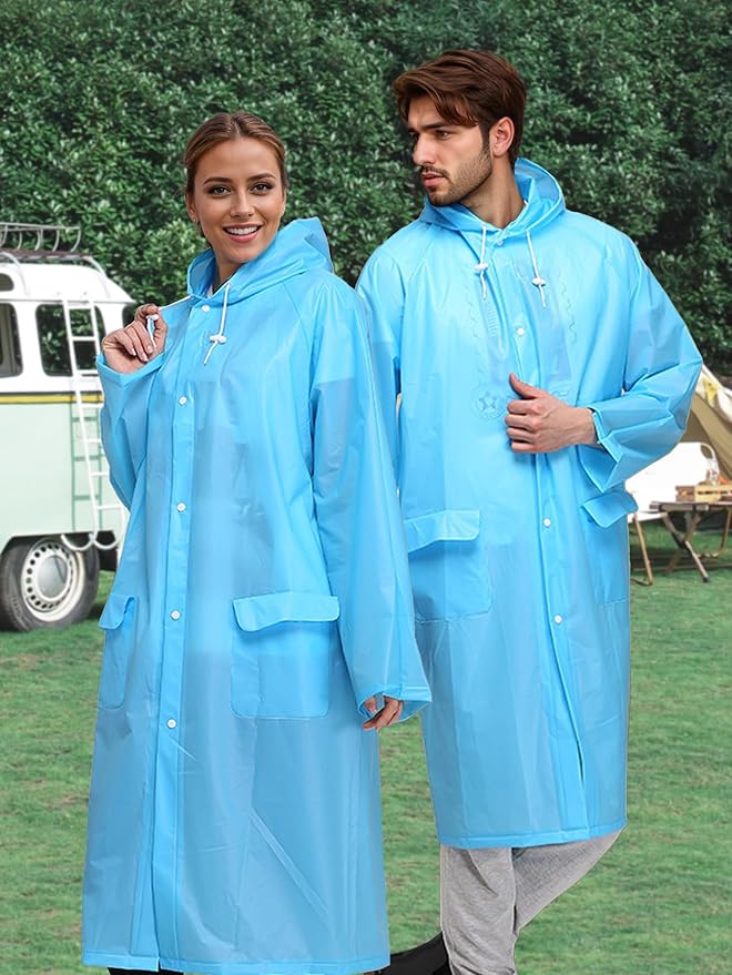 Besshopie EVA Raincoat Waterproof Rain Poncho Reusable Unisex Men Women Long Clear Rain Wear