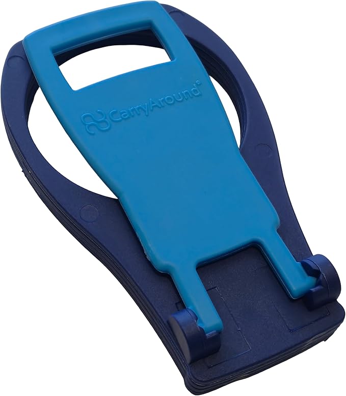 CarryAround Fold Away Cup Carrier/Caddy [Made in UK] [Blues] Take-Out Coffee Soft Drink Pint Beer Beverage Holder, Sturdy Reusable Pocket Size, Festival Sports Gigs Easy Safe - hot Drinks, 2,3,4 Cups