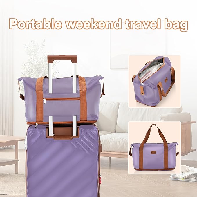 Rosamo 5 Piece Luggage Set Expandable Hardside, 20/24/28in Suitcases with Matching Travel Bags, 22x14x9 Airline Approved Carry On, TSA Lock, Spinner Wheels, ABS+PC