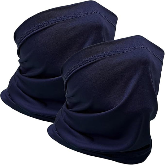 WOXVM 2 Packs Neck Gaiter Face Mask Scarf Gator Sun Cooling Balaclava Bandana Cover UV Protection Headwear for Men Women