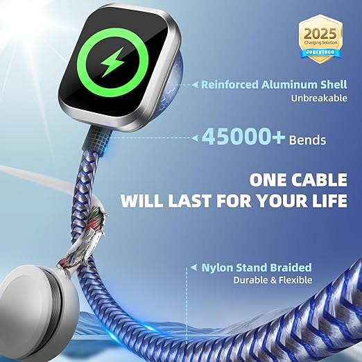 2026 Car Essentials 3 in 2 Multi Charging Cable for iWatch Charger/iPhone Charger/CarPlay Cable, 2Pack 5FT USB C/L/iWatch Charging Cords for iWatch 11-1/iPhone 17-11, Android Car, Blue