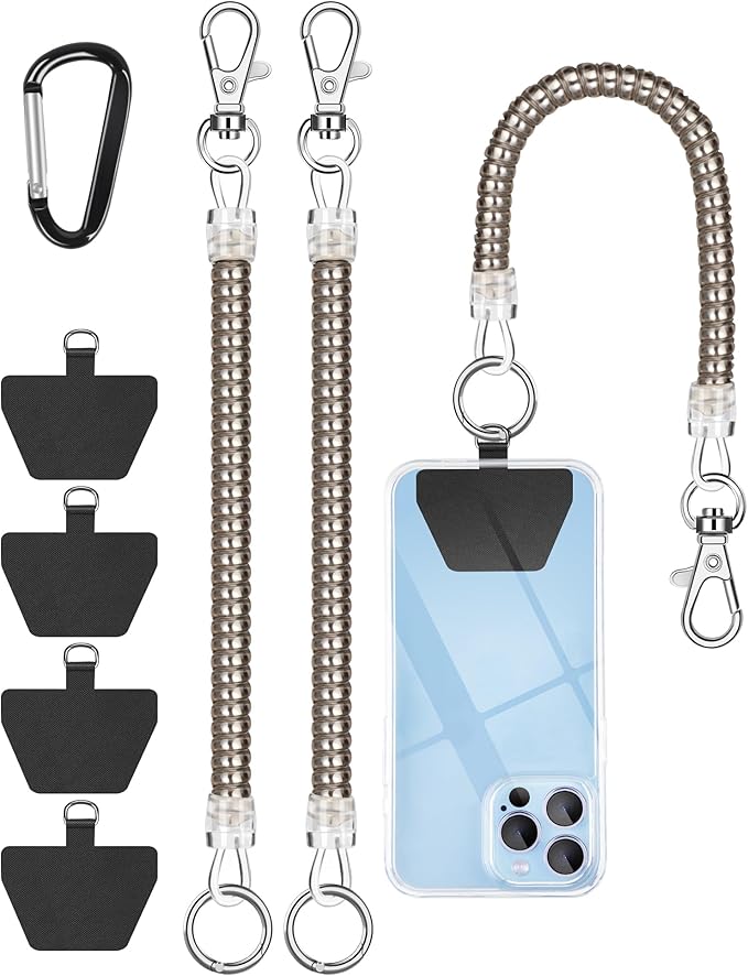 SHANSHUI Phone Lanyard Tether, Stretchy Phone Strap Patch Anchor Outdoor Climbing Hook Compatible for Most Smartphones