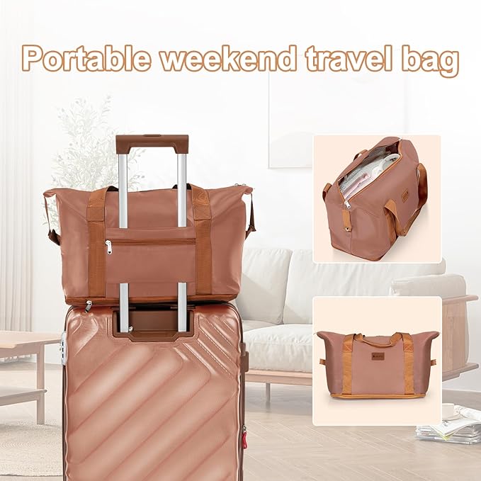 Rosamo 5 Piece Luggage Set Expandable Hardside, 20/24/28in Suitcases with Matching Travel Bags, 22x14x9 Airline Approved Carry On, TSA Lock, Spinner Wheels, ABS+PC