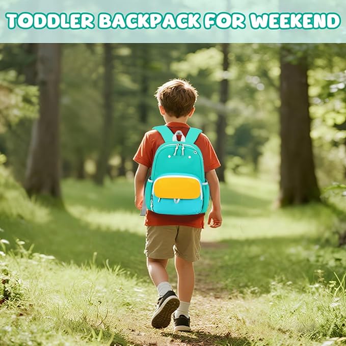BTOOP Kids Backpack for Boys Girls 3-6, Preschool Kindergarten Backpack with Insulated Lunch Compartment & Chest Strap, Cute Lightweight School Travel Bag Fits A4 Folder