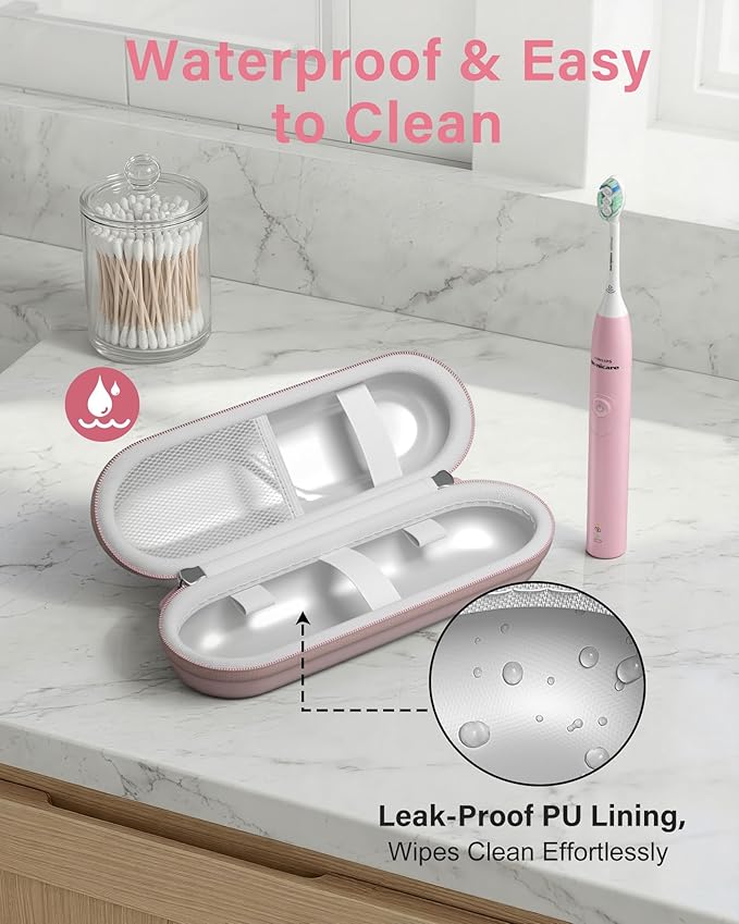 ProCase Toothbrush Travel Case for Oral-B/Oral-B Pro 1000 1500 5000 7000 7500 6000 9600/Philips Sonicare 4100 5100 1100 6100 5300 Oral-B iO Electric Toothbrush Portable Hard Container -Pink