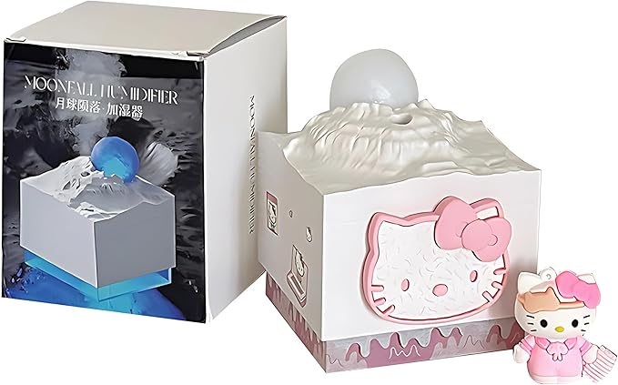 Cartoon Kitty Portable Small Humidifier, USB Personal Desktop Humidifier, suitable for cars, offices, bedrooms, ambient decoration, holiday gifts, ultra-quiet. (White)