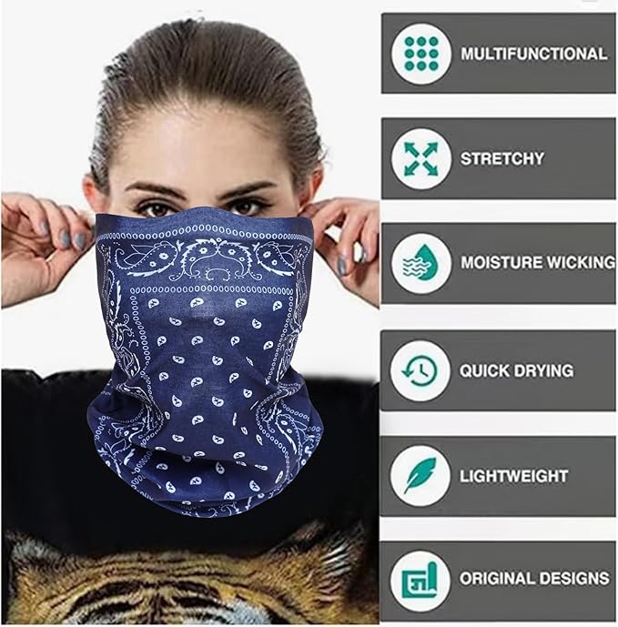 Neck Gaiter Masks Tube Scarf,Seamless Bandanas Buffs Gators,Ourdoor Face Mask Face Covering Multi Headwear