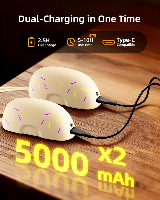 Magnetic Hand Warmers Rechargeable 2 Pack,10000mAh Electric Glove Heater Handwarmers with Flashlight, UL Certified, Men Women Gifts for Christmas, Birthday, Winter Hunting Camping Essentials