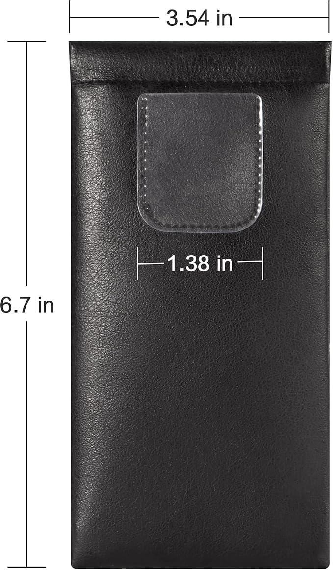 TRIUMPH VISION Squeeze Leather Sunglasses Pouch - 3 Pack Glasses Case Soft Eyeglass Sleeve Pouch Holder