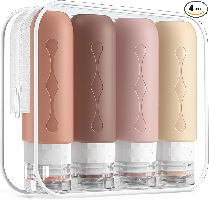 Gemice Travel Bottles for Toiletries, Tsa Approved, Travel Size Containers, BPA Free Leak Proof Tubs Refillable Liquid Accessories for Cometic Shampoo and Lotion Soap