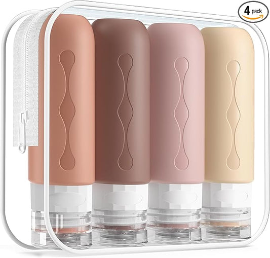 Gemice Travel Bottles for Toiletries, Tsa Approved, Travel Size Containers, BPA Free Leak Proof Tubs Refillable Liquid Accessories for Cometic Shampoo and Lotion Soap