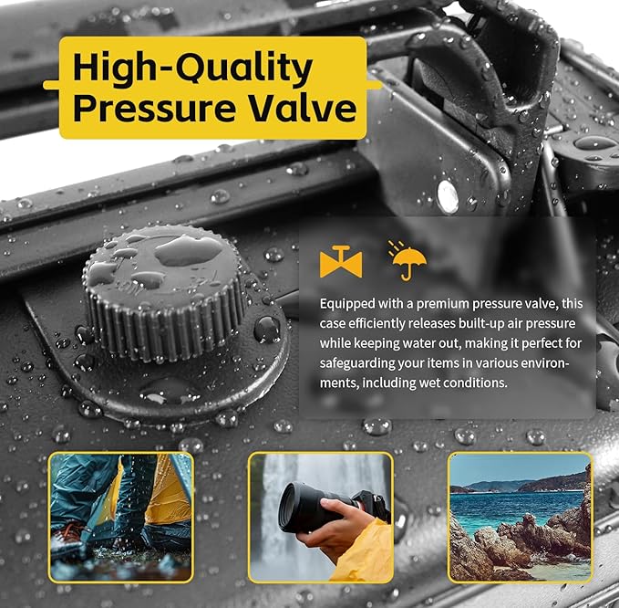 MaxWorks 51015 Waterproof Hard Case IP67 – Protective Foam Interior, Fits 8.5" x 6" x 3.9" Items – Rugged Storage for Camera, Tools, Valuables – 9.1" x 7.6" x 4.4" Exterior, Black