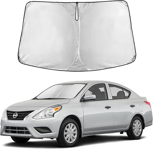Autovir Windshield Sun Shade Fit for 2012-2017 2018 2019 Nissan Versa Sunshade, Front Car Window Shades Sun Visor, Blocks UV Rays & Heat, Car Accessories
